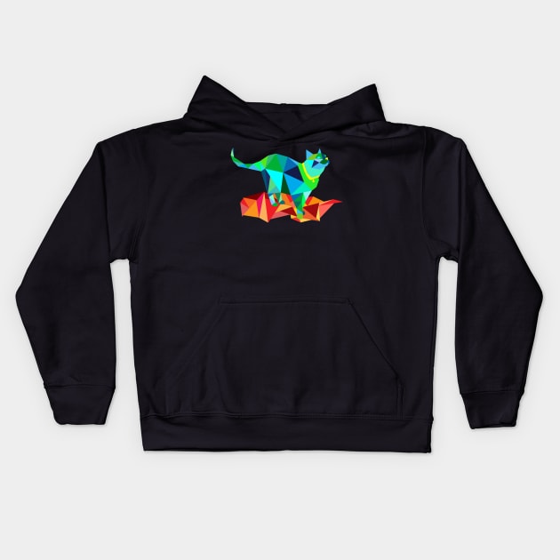 Geometric Cat Kids Hoodie by emilykroll